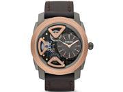 Fossil Twist Skeleton Charcoal Dial Rose Gold Tone Mens Watch ME1122