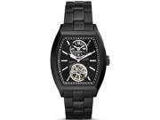 Men s Black Fossil Narrator Automatic Stainless Steel Watch ME3050