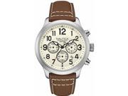 Men s Nautica Chronograph Beige Leather Band Watch NAD14517G