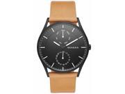 Men s Skagen Holst Multifunction Brown Leather Watch SKW6265