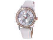 Women s Kenneth Cole White Leather Strap Crystallized Watch 10020850