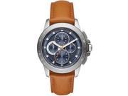 Men s Michael Kors Ryker Brown Leather Chronograph Watch MK8518