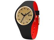 Women s ICE 007228 Loulou Gold Glitter Silicone strap Watch