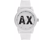 Men s Armani Exchange ATLC White Silicone Strap Watch AX1450