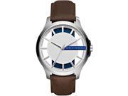 Men s Armani Exchange Clear Dial 46mm Brown Watch AX2187