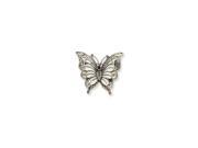 Sterling Silver Marcasite Red CZ Butterfly Pin