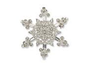 Silver tone Crystal Snowflake Pin
