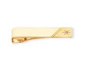 Gold plated .01 Ct. Diamond Polished Florentined Tie Bar