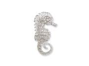 Sterling Silver CZ Seahorse Pin