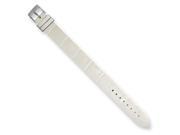 Moog White Croco Texture Polish Finish Calf Leather Watch Band