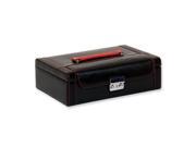 Black with red stitching Large Rectangle Jewelry Case