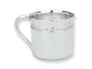 Sterling Silver Raised Design Baby Cup