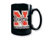 University of Nebraska 15oz Black Ceramic Mug
