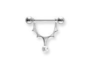Surgical Stainless Stl BB w Gem Nipple Shield