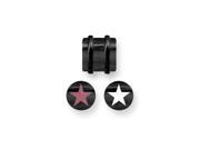 Acrylic Plug w Contrasting Color Fill 0G 8.23mm 3 8 inch 10mm Long Star