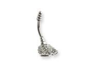 316L SRG GR SSTL 14G 7 16in. Scorpion Clear CZs Belly Ring