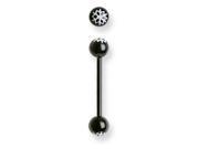 Acrylic 14G 5 8 in. Lg Snowflake White on Black Barbell