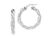 14k White Gold Polished & Satin Twisted Hoop Earrings 14k White Gold Polished & Satin Twisted Hoop Earrings