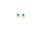 14k 3mm Emerald Birthstone Heart Earrings