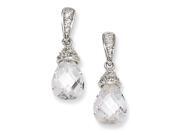 Sterling Silver Teardrop CZ Dangle Post Earrings Sterling Silver Teardrop CZ Dangle Post Earrings