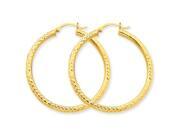 10k Diamond-cut 3mm Round Hoop Earrings 10k Diamond-cut 3mm Round Hoop Earrings