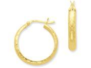 Sterling Silver Gold flashed Bamboo Patterned 25mm Hoop Earrings