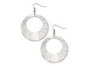 Stainless Steel Textured Circle Dangle Earrings Stainless Steel Textured Circle Dangle Earrings