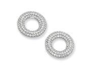 Sterling Silver CZ Polished Fancy Circle Post Earrings