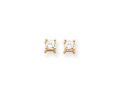14k 3.75mm Princess Cut Stud Earring Mountings 14k 3.75mm Princess Cut Stud Earring Mountings