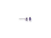 14k White Gold 5x3mm Pear Amethyst earring 14k White Gold 5x3mm Pear Amethyst earring