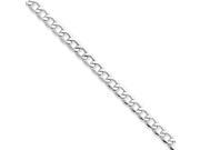 14k White Gold 5.25mm Semi Solid Curb Link Chain