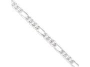 Sterling Silver 8mm Pave Flat Figaro Chain