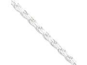Sterling Silver 4.75mm Diamond cut Rope Chain