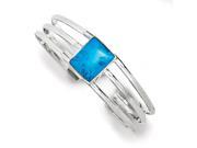 Sterling Silver Turquoise Three Strand Cuff Bangle Bracelet