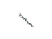 Sterling Silver Blue Azore Crystal Freshwater Cultured Pearl Bracelet