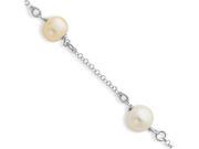 Sterling Silver White Pink Cultured Freshwater Pearl Bracelet