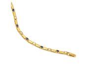 7.5in Gold plated Blue and White CZ Bracelet