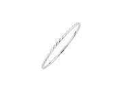 Sterling Silver Stackable Expressions Twisted White Enamel Bangle