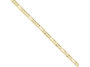 14k 3mm Concave Open Figaro Chain