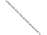 Sterling Silver 7inch Created Opal Illusion Bracelet