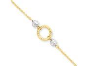 14k Two tone Circle Bead with 1in ext Anklet