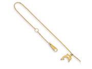 14k Dolphin Charm w 1 inch Extension Anklet
