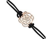 Stainless Steel Rose Gold plated Flower 7in w ext Bracelet