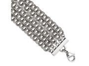 Stainless Steel Multistrand Cirlces 7.25in w extender Bracelet