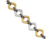 Stainless Steel Gold plated Brushed 7.5in w ext Bracelet