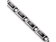 Stainless Steel Black IP Plated 8.75in Bracelet