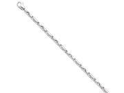 14k White Gold 4mm Polished Fancy Link Chain