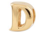 Sterling Silver Gold plated Reflections Letter D Bead