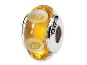 Sterling Silver Reflections Kids Yellow Hand blown Glass Bead
