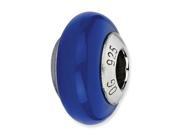 Sterling Silver Reflections Cobalt Blue Italian Murano Glass Bead
